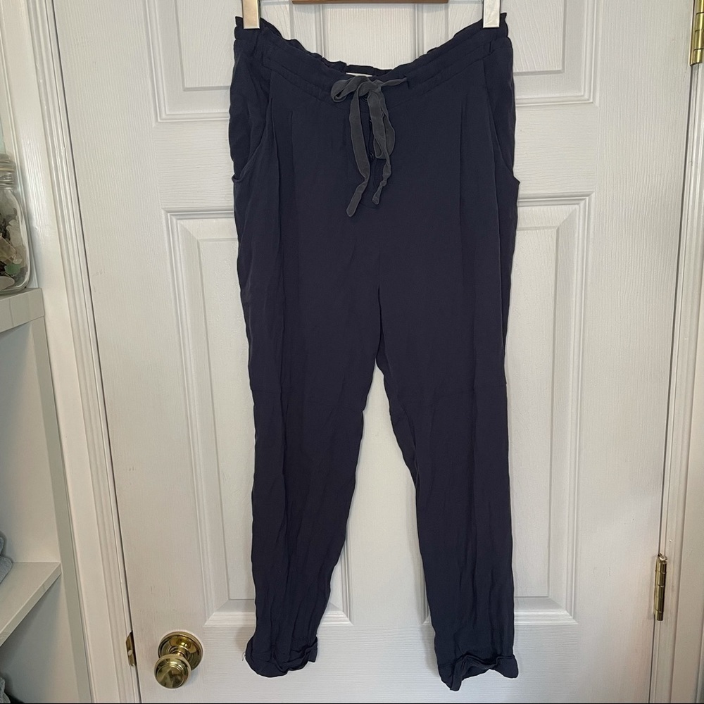 ARITZIA Wilfred Purple Trouser Pants With Silk Trim 2